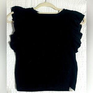 Black ruffle top